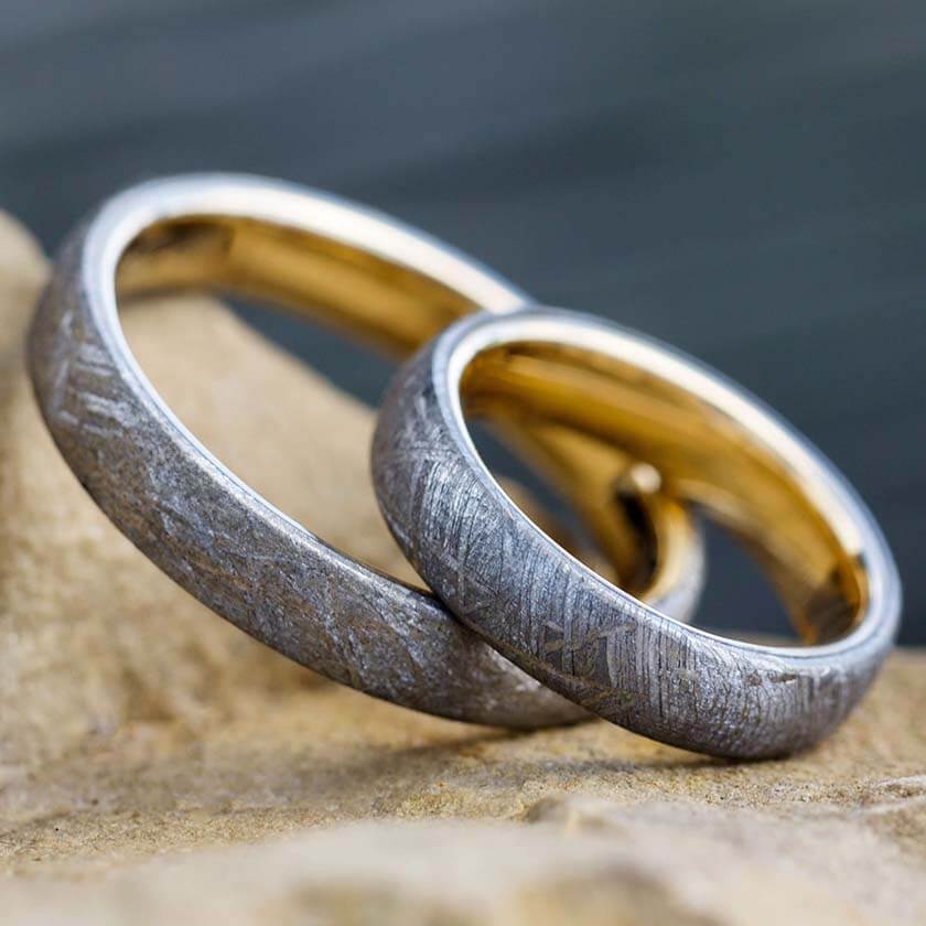 His and Hers Meteorite Rings Handcrafted with Genuine Gibeon Meteorite and Solid Gold. Shop the largest selection of meteorite rings.